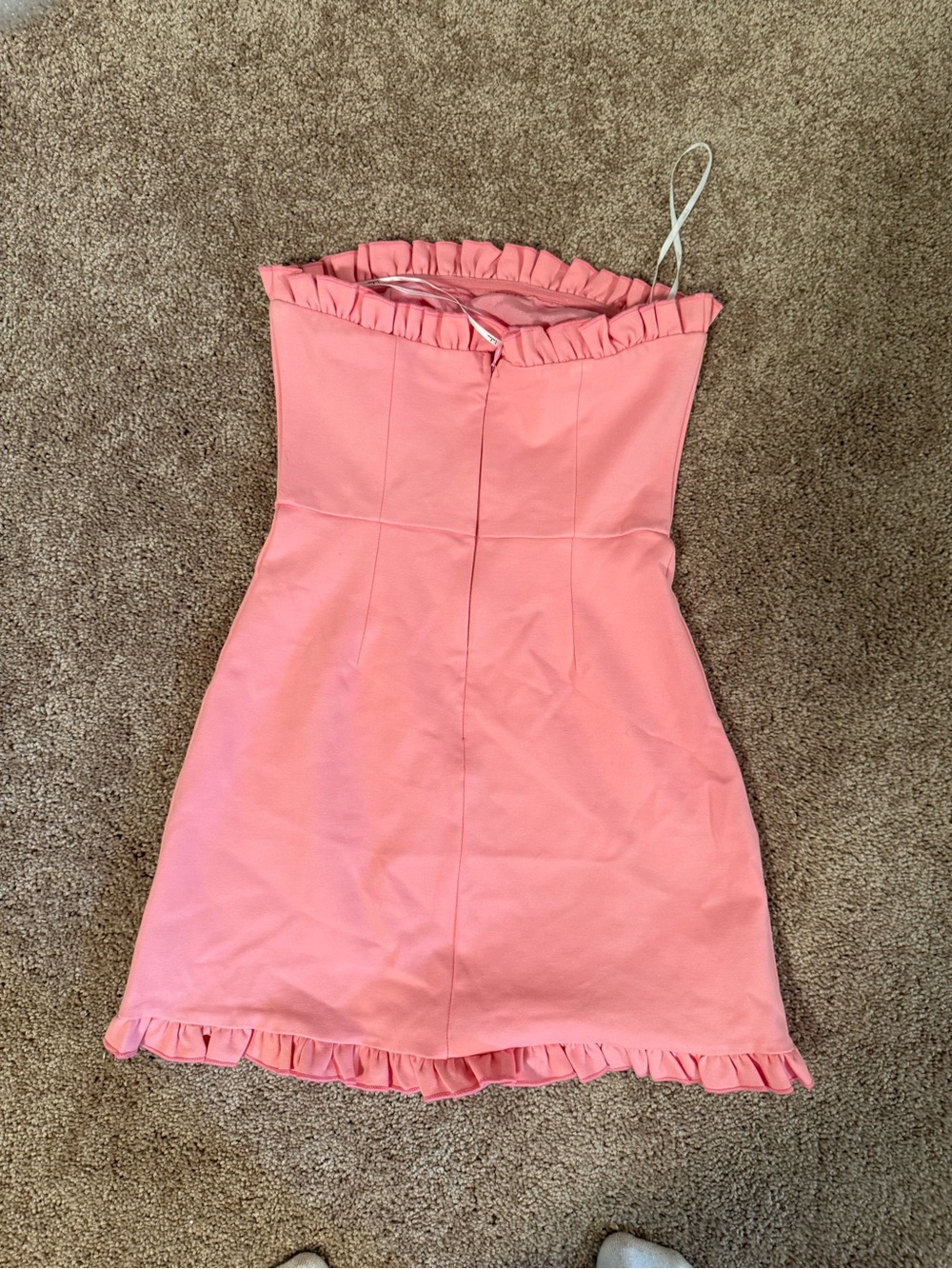 Lulu's pink Strapless Ruffle-Hem A-Line Dress - Picture 2 of 3